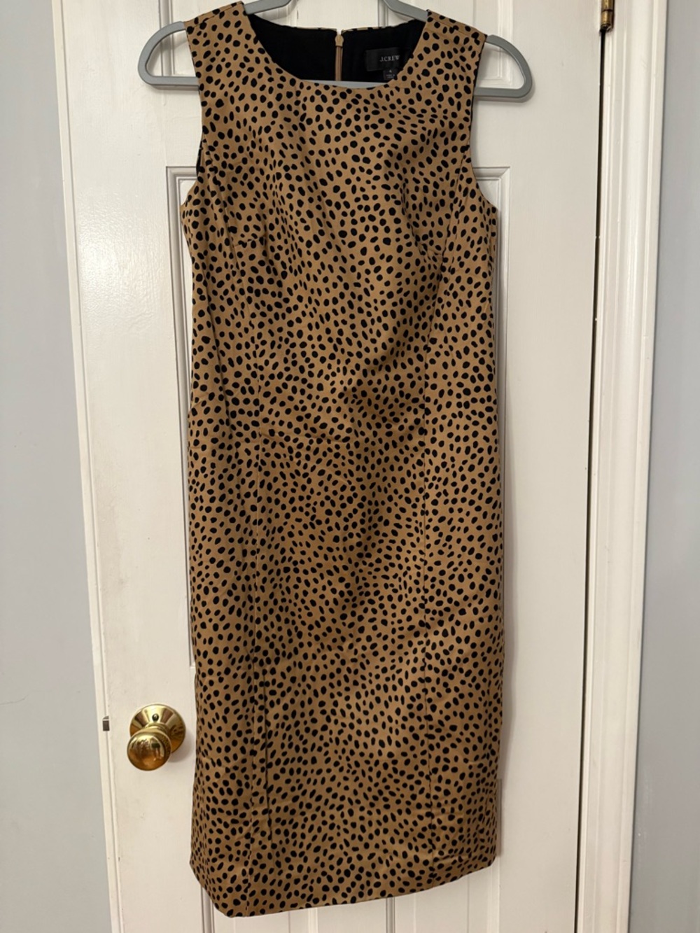 J. Crew, size 4, sheath-style dress in cheetah/animal print. New with tags.